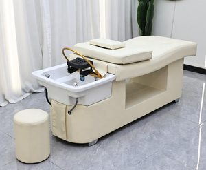 Hongtuo Leather Upholstered Metal Frame Salon Spa Massage <b>Bed</b> Fiberglass Basin Modern Design Removable Footrest High-Density - Product Image 2