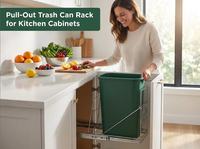 Support de poubelle en métal moderne et durable, organisateur multifonctionnel sous l'armoire et sous l'évier pour les outils de nettoyage de cuisine