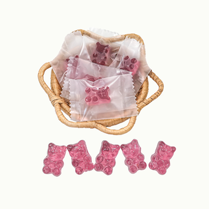 Suplementos de Gomitas en Forma de Oso Rosa en Envoltorios Individuales, Extracto Herbal Bajo en Azúcar para el Apoyo Diario del Bienestar - Product Image 1