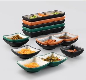 Bols <span class=keywords><strong>à</strong></span> tremper en mélamine pour sauce soja sushi <span class=keywords><strong>à</strong></span> deux compartiments Plateaux de fête <span class=keywords><strong>à</strong></span> deux compartiments <span class=keywords><strong>Assiettes</strong></span> <span class=keywords><strong>à</strong></span> <span class=keywords><strong>fondue</strong></span> divisées pour la cuisine du restaurant - Product Image 5