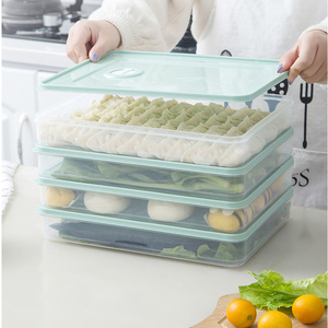 Food Storage Container Fridge Crisper Stackable Portable Freezer Storage with Lid for Refrigerator Fruits Vegetable Dumplings