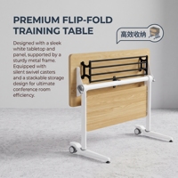 Table de conférence et de formation modulaire multi-places pliable et durable, écologique, avec pieds en métal, mobilier de bureau