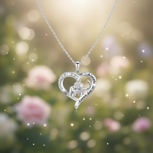 Pendentif Cœur Éléphant XL1170 en Argent 925 Plaqué Rhodium avec Strass en Cristal, Bijou Romantique pour Femme - Product Image 2