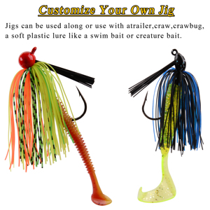 6 pezzi/set Set - Flipping Jigs Bass Weedless <span class=keywords><strong>esche</strong></span> nuoto Jigs calcio Jigs con gonne in Silicone pesca Lu - Product Image 5