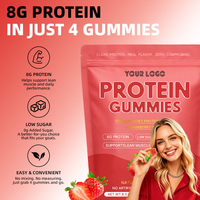 Bonnes Gommes Protéinées au Whey Isolé Saveur Fraise 8g de Protéines Faible Teneur en Sucre à Base de Pectine Complément Alimentaire Quotidien pour Adultes