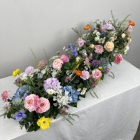 DKB Wholesale Luxury Artificial Table Flowers Runner With Rose Floral Arrangement for Hotel Banquet Supply Supplier