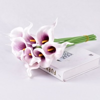 Bulbes de Calla en Gros Mini PU Blanc Toucher Réel Fleurs Artificielles de Calla pour Bouquet de Mariage