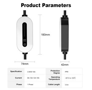 Cargador EV portátil inteligente 16A 3.5KW Tipo 1/Tipo 2 /GBT cargador EV portátil para coche eléctrico con enchufe de cargador 5 ev - Product Image 5