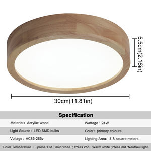 โคมไฟติดเพดานไม้ LED ทันสมัยสำหรับตกแต่งบ้าน - Product Image 2