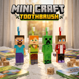 Cepillo de Dientes con Diseño de Minecraft, Figura de Personaje Pixelado, Juguete Coleccionable para Niños, Decoración para Baño - Product Image 2