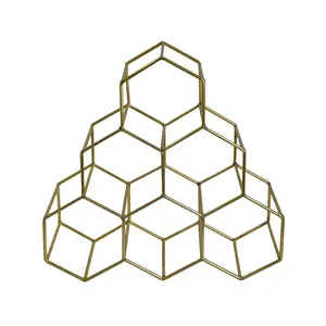 Soporte hexagonal de Metal para botellas de vino, soporte para encimera moderna