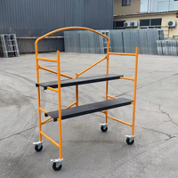 Plataforma de Trabajo Móvil Plegable de Acero Moderna con Estructura en H, Escalera Tipo Torre para Taller, Construcción y Edificación en Exteriores