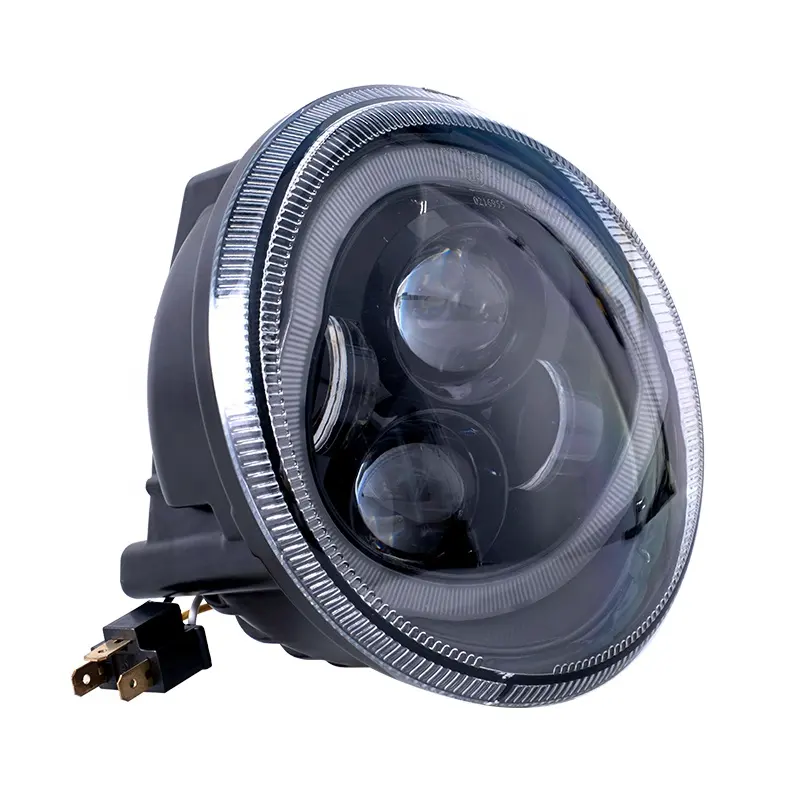 Lampu Led Super ringan hitam siang hari lampu berkendara dengan cincin Halo lampu depan untuk Vespa Sprint GTS 300