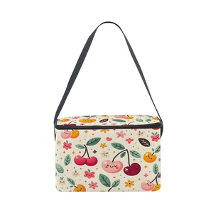 Sac isotherme de pique-nique portable d'extérieur, motifs cerises mignons, haute qualité, imperméable, pour aliments chauds ou froids - Product Image 3