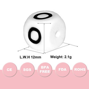 Bebé masticar perlas de silicona de grado de alimentos BPA libre alfabeto carta de cuentas - Product Image 2