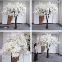 Arbre de cerisier japonais Sakura DKB pour extérieur, 8 pieds, en soie blanche, pour hôtel, cérémonie de mariage, grands arbres artificiels à fleurs de cerisier