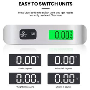 Balance numérique portable en gros pour bagages, avec affichage numérique, précision 10g, en ABS + acier inoxydable - Product Image 3