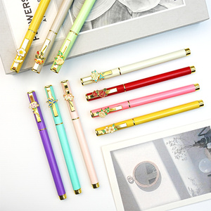 <span class=keywords><strong>Penna</strong></span> <span class=keywords><strong>a</strong></span> Sfera in Metallo con Motivi Floreali Orientali, Clip Smaltata <span class=keywords><strong>a</strong></span> Rosa e Loto, Ricaricabile, con Cappuccio e Fusto Sottile, Regalo Carino per Donne - Product Image 2