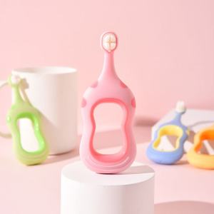 Brosse à dents pour enfants, poils souples, conception ergonomique, pour bébés de 0 à 3 ans et de 6 à 12 ans, rose, vert, bleu, Orange - Product Image 1