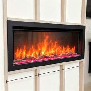 <span class=keywords><strong>Cheminée</strong></span> électrique murale moderne avec application intelligente, liaison Google Assistant, flamme LED multicolore, décoration intérieure - Product Image 3