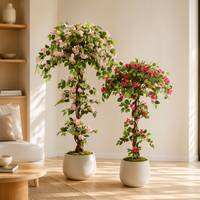Pohon Bougainvillea Palsu Besar 4ft 5ft 6ft, Tanaman Berbunga Buatan dalam Pot untuk Dekorasi Hotel, Taman, dan Komersial