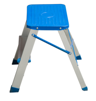 Échelle pliante en aluminium à marches larges 2/3, tabouret bas en aluminium, chaise pliante en aluminium, échelle à marches larges, plateforme d'échelle pliable