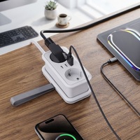 Nouvelle multiprise de voyage portable de style allemand/coréen, norme UE, PD20W, 2 prises avec USB et 2 ports TYPE-C, intelligente et portable