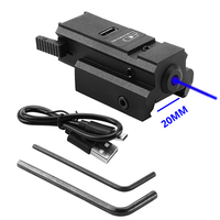 Visée laser rouge verte bleue rechargeable par USB 11 mm 20 mm, visée laser tactique de chasse USB