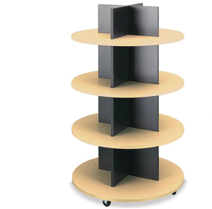 Cửa Hàng Đồ Trang Sức Hiển Thị Cửa Hàng Bằng Gỗ Hiển Thị Đồ Đạc Trắng 4 Tier Bảng Với Bánh Xe Hiển Thị - Product Image 2