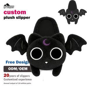 Pantuflas Unisex de <span class=keywords><strong>Stranger</strong></span> Things para Halloween, Invierno, Modernas, para Parejas, con Forma Creativa de Murciélago y Gato, Divertidas, de Felpa, para Interiores, Dormitorio, Casa - Product Image 1