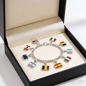 Nuovo Charm Personalizzato con Bandiera Nazionale Argentata per le Partite Mondiali 2026, in Acciaio Inossidabile, per Creazione Gioielli Fai da Te, Braccialetti per Donna e Uomo - Product Image 3