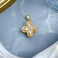 [Cuivre véritable or] Pendentif unique rotatif porte-bonheur pour le commerce extérieur, fait main, micro-incrusté de zirconium A