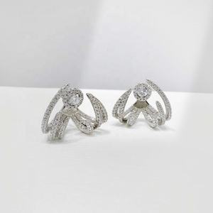 Precio de fábrica: Pendientes grandes geométricos de plata 925, a la moda, gruesos, para mujer, estilo occidental, exagerados y únicos. - Product Image 5