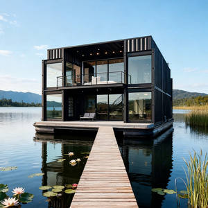 Maisons conteneurs de luxe de 20 pieds, maisons mobiles avec appartement <span class=keywords><strong>2</strong></span> chambres et atelier, prêtes pour une livraison rapide, design moderne - Product Image 1