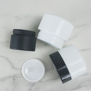 Tarros de Vidrio Opalino de Lujo de 15g 20g 30ml 50ml con Boca Ancha y Tapas Blancas para Crema Cosmética - Product Image 2