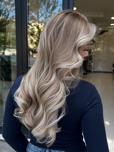 Perruques en cheveux russes pour femmes européennes, personnalisées, couleur balayage, ondulations lâches, perruque frontale en dentelle 13x4 sans colle - Product Image 5