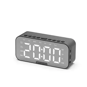 LED דיגיטלי שעון מעורר מראה Bluetooth רמקול אלקטרוני שעון גדול תצוגה בזמן אמת טמפרטורת שבוע תצוגת FM רדיו