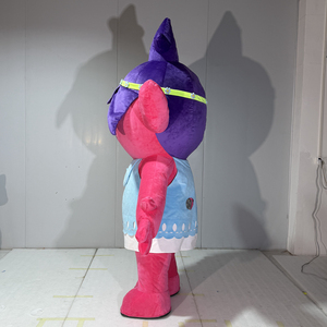 Costume de mascotte gonflable rose de 2,2 m, costume de mascotte de dessin animé en <span class=keywords><strong>peluche</strong></span> pour adulte, mascotte de fille troll rose pour événements et défilés - Product Image 6