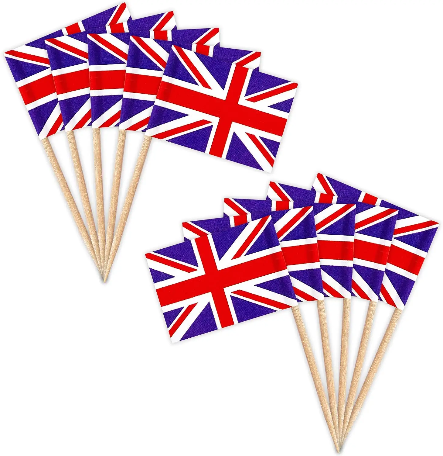 أعواد أسنان بريطانية جديدة من المملكة المتحدة علم بلدان مختلفة عصا صغيرة مزينة بالألوان