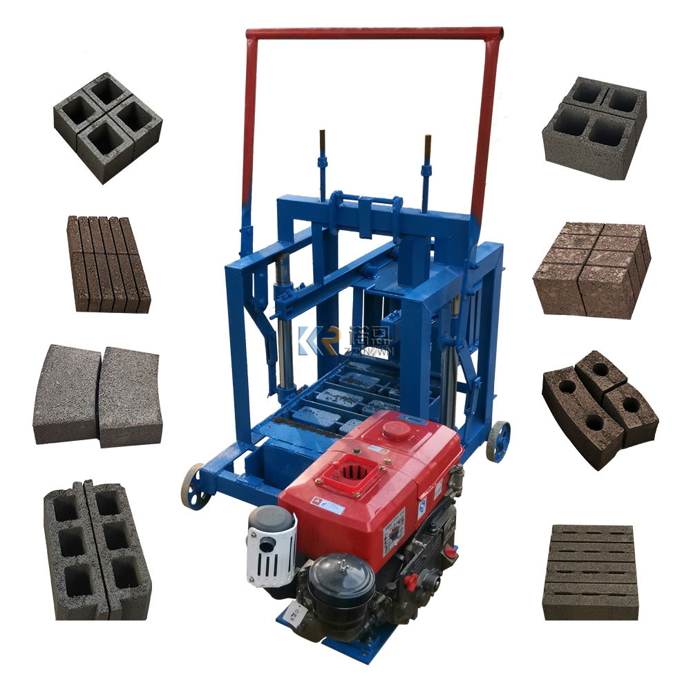 Машина для изготовления бетонных цементных блоков с дизельным двигателем, автоматическая машина для изготовления полой глины