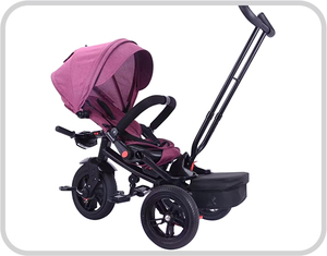 Vélo de course pour enfants à <span class=keywords><strong>3</strong></span> <span class=keywords><strong>roues</strong></span> en caoutchouc Tricycle pour enfants de 12 pouces avec tige de poussée Trike pour enfants avec certificat CE pour l'intérieur et l'extérieur - Product Image 6