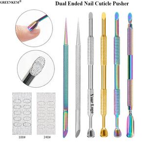 Pousse-cuticules à double extrémité pour ongles et orteils Antidérapant Facile à contrôler Outils de soin des ongles Pousse-cuticules pour ongles en sable - Product Image 1