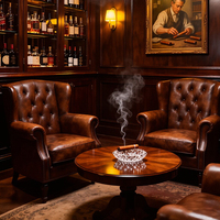 Ensemble de chaises de bar aviateur vintage rétro pour restaurant et salon de cigares - Cuir PU durable et bois - Mobilier commercial