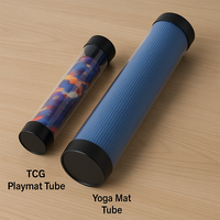 Tube de rangement transparent recyclable pour tapis de jeu TCG MTG imprimé, avec capuchon personnalisable, vente en gros, qualité supérieure