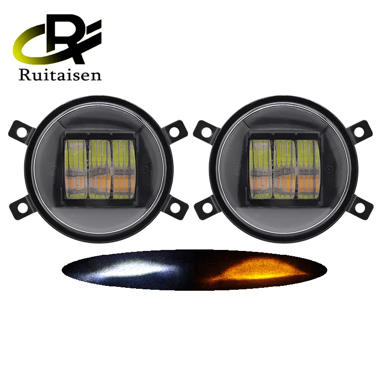 4 Inch 30W Ronde Led Mistlampen Drl Wit Geel Halo Spot Mistlamp Voorbumper Auto Rijlicht Voor Offroad Accessoires