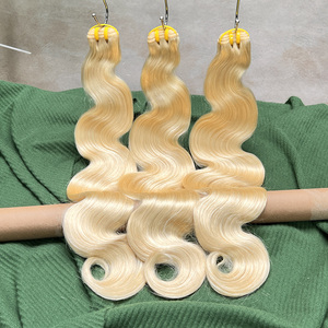 ผมต่อแบบ Double Drawn สีบลอนด์ 613 แบบ Body Wave แท้ 100% ผมบราซิลแบบไม่ผ่านกระบวนการ 613 ผมมนุษย์แท้ - Product Image 5