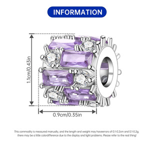 Original white copper <b>bead</b> <b>bracelet</b> - with staggered zircon pendant, a personalized accessory suitable for both men and women - Product Image 5