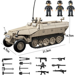 Véhicule de transport blindé demi-chenillé de la Seconde Guerre mondiale 1/28 avec figurines de soldats – Ensemble de blocs de construction militaires - Product Image 2