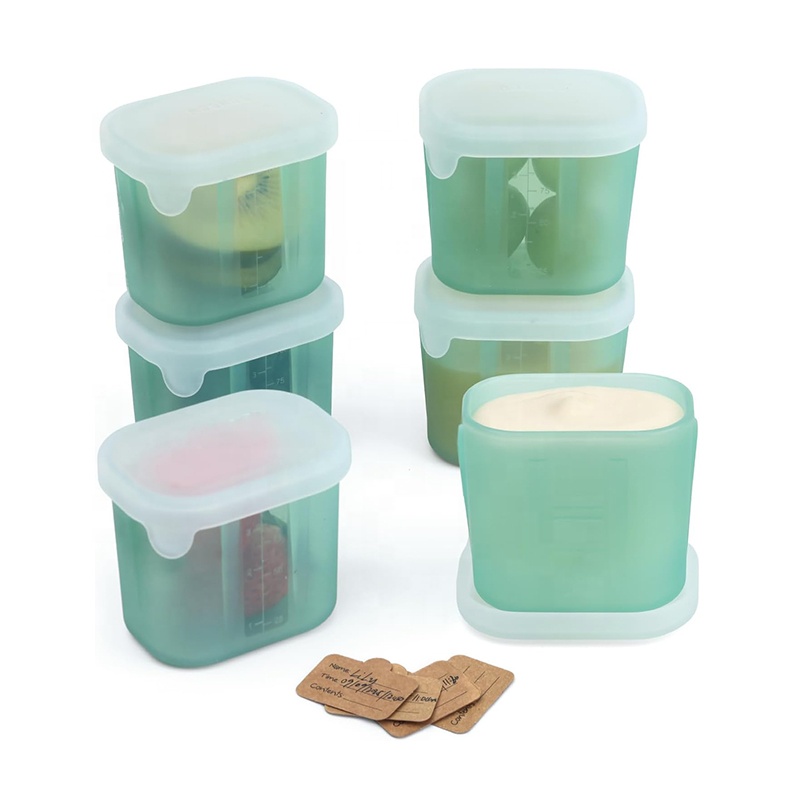 New 2026 Custom Meal Prep Silicone Jars With Lid, Custom Silicone Food Containers with Airtight Lids