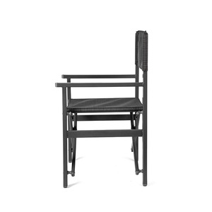 Chaise pliante rectangulaire en alliage d'aluminium épaissi pour l'extérieur, avec accoudoirs, noire, 61x53x83 cm, chaise de jardin pliable - Product Image 2